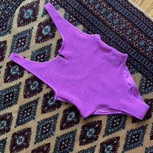Crinkle material one piece bathing suit